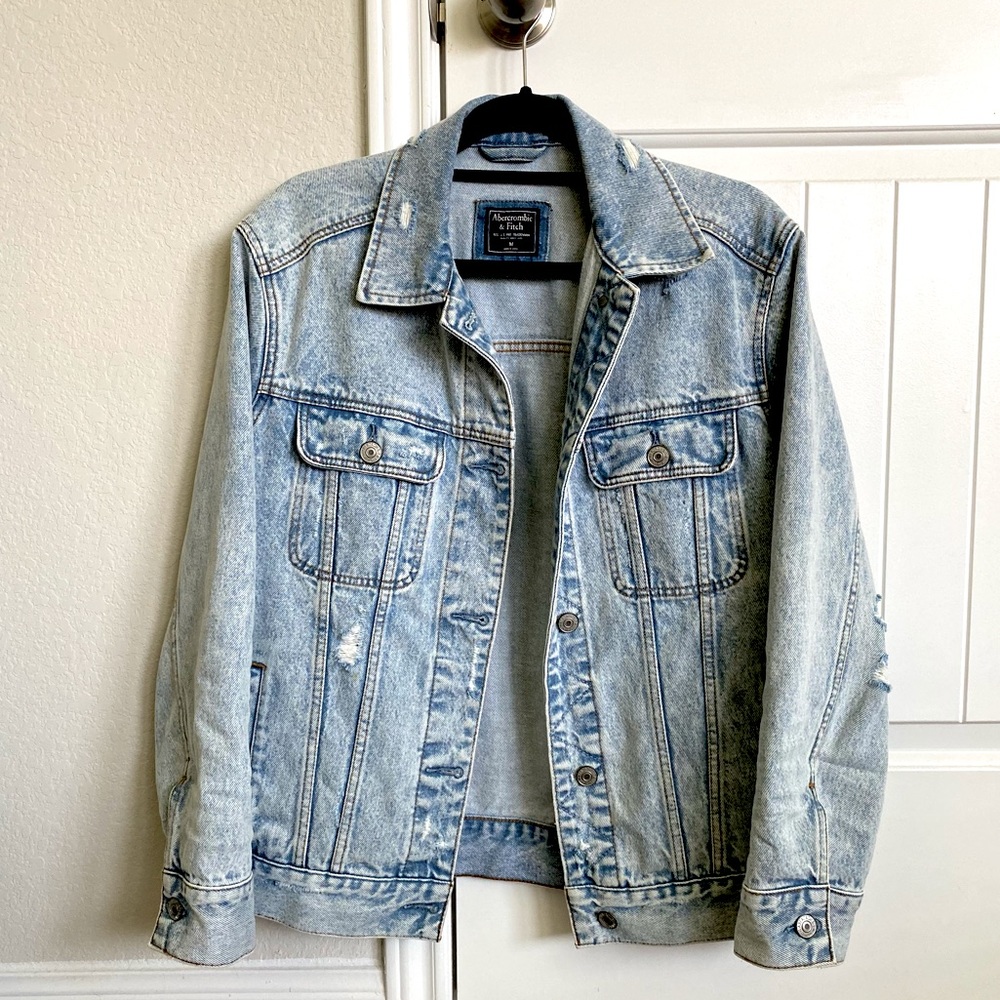 Abercrombie&fitch Acid Wash Oversized Denim Jacket